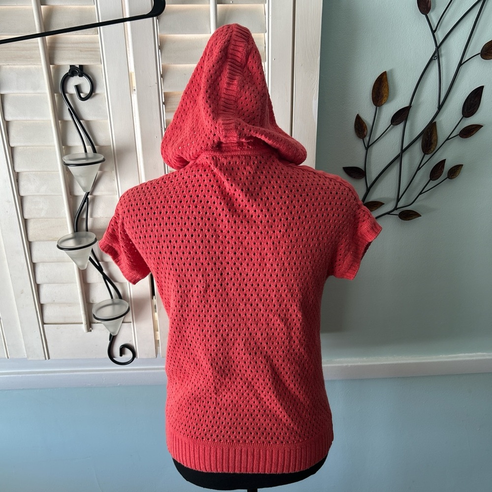 Eddie Bauer Red Knit Hooded Sweater - Picture 6 of 6